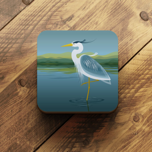 heron bird coasters by helen wyllie