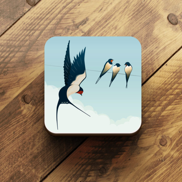 swallows bird coasters by helen wyllie