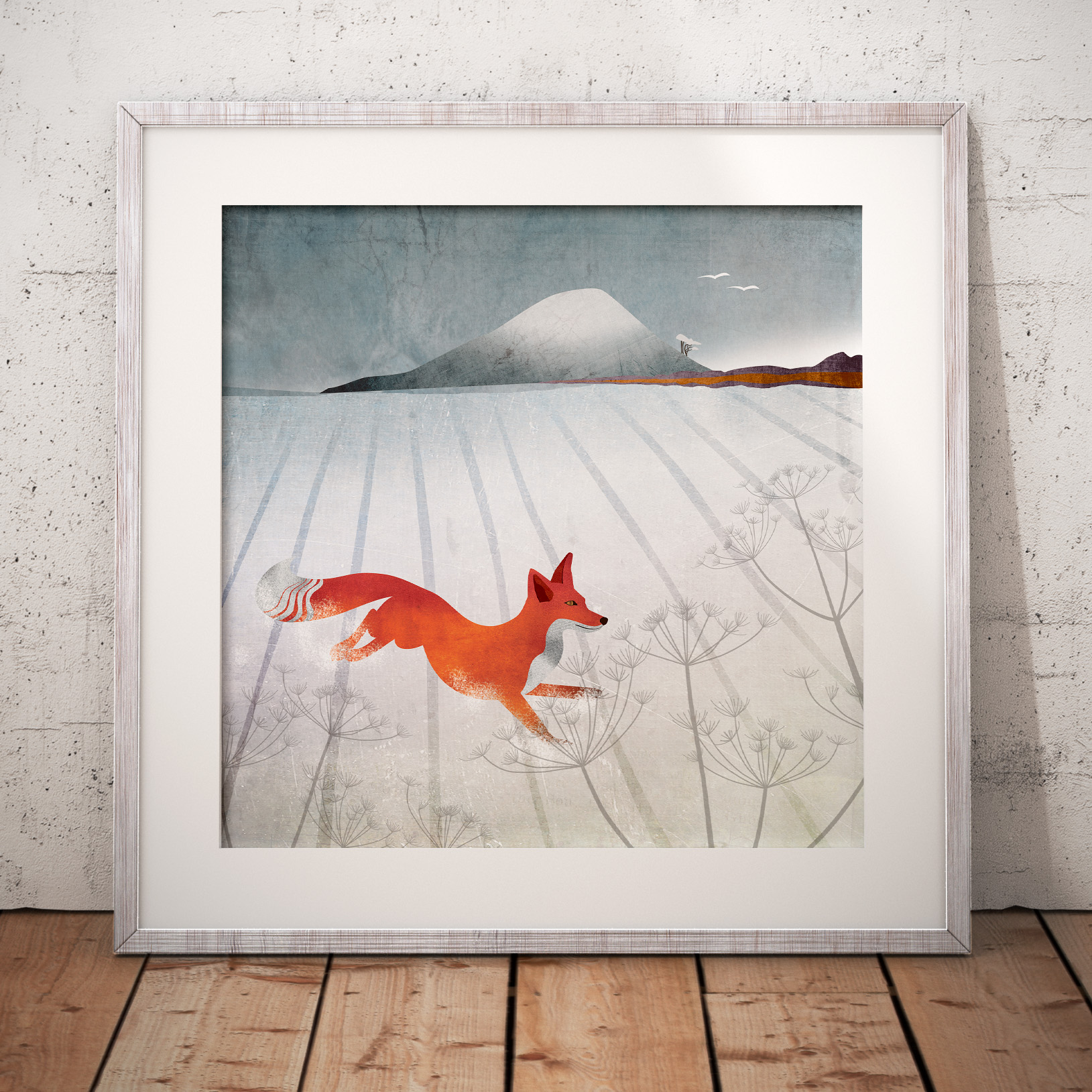 North Berwick law and fox print