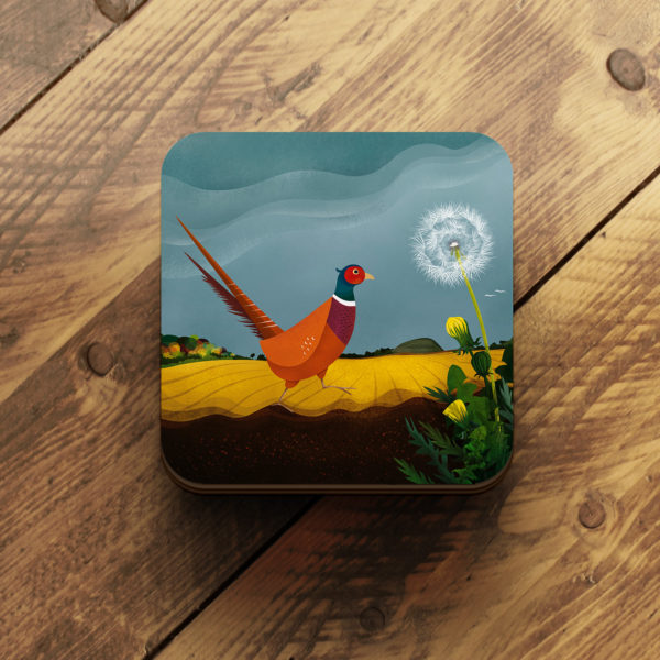 pheasant traprain coaster