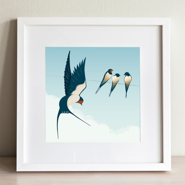 Swallows print by helen wyllie