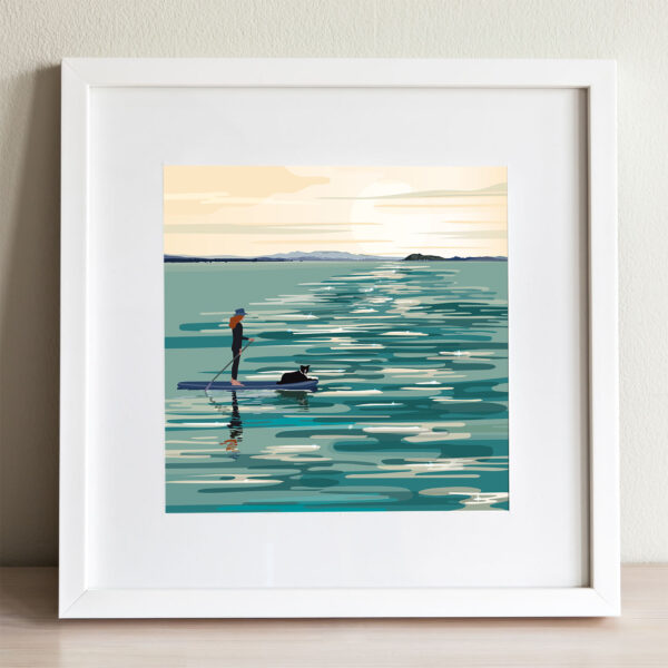 Paddling, Longniddry print by helen wyllie