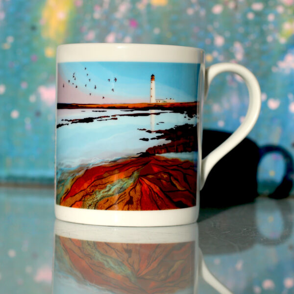 barns ness lighthouse china mug