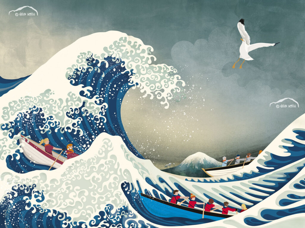 Great Wave off North Berwick by Helen Wyllie print greetings card