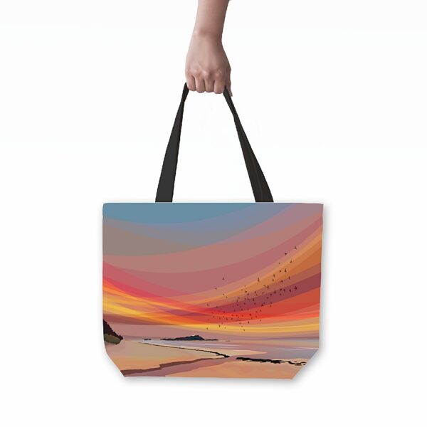 Sunset over Fidra tote bag by helen wyllile