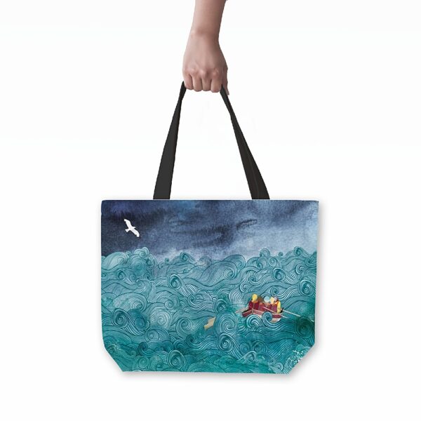 coastal rowing tote bag by helen wyllie