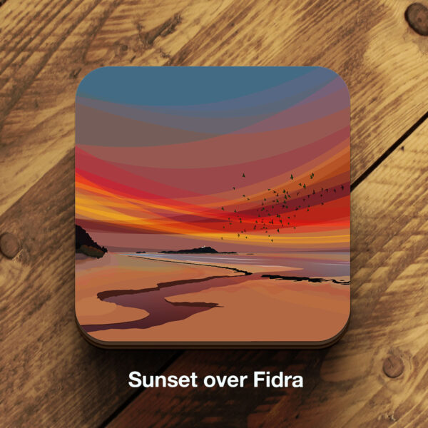 Fidra sunset coaster