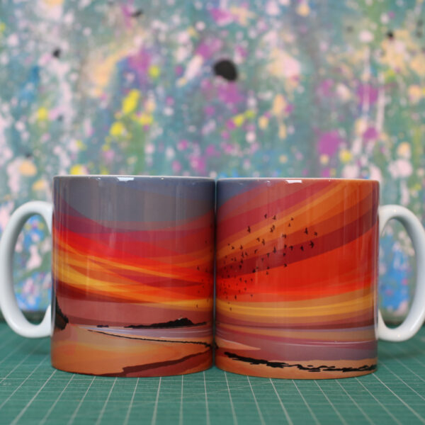 Sunset over Fidra mug by helen wyllie