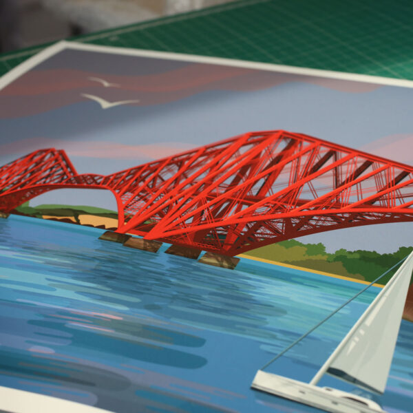 Forth rail bridge print by helen wyllie