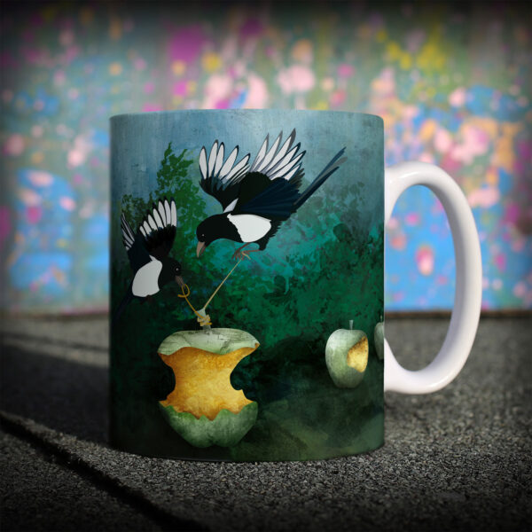 Magpies mug by helen wyllie